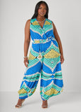 Printed Balloon Leg Jumpsuit