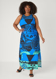Abstract Print Maxi Dress