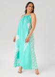 Chain Trimmed Scroll Print Dress