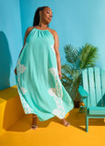 Chain Trimmed Scroll Print Dress