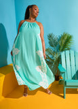 Chain Trimmed Scroll Print Dress