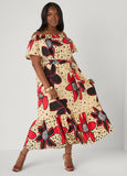 Off The Shoulder Floral Maxi Dress