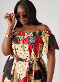 Off The Shoulder Floral Maxi Dress