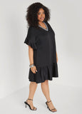 Ruffled Textured Babydoll Dress