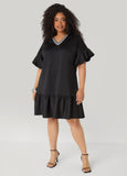 Ruffled Textured Babydoll Dress