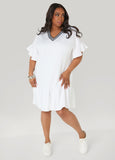 Plus Size Babydoll Dress Textured Casual Dress