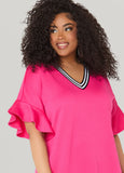 Ruffled Textured Babydoll Dress
