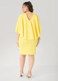 Textured Cape Sheath Dress