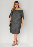 Plus Size Textured Denim Dress Plus Size Jean Dress Hi Low Dress