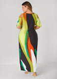 Cold Shoulder Watercolor Dress
