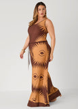 Belted Printed Wide Leg Jumpsuit
