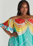 Cold Shoulder Striped Dress