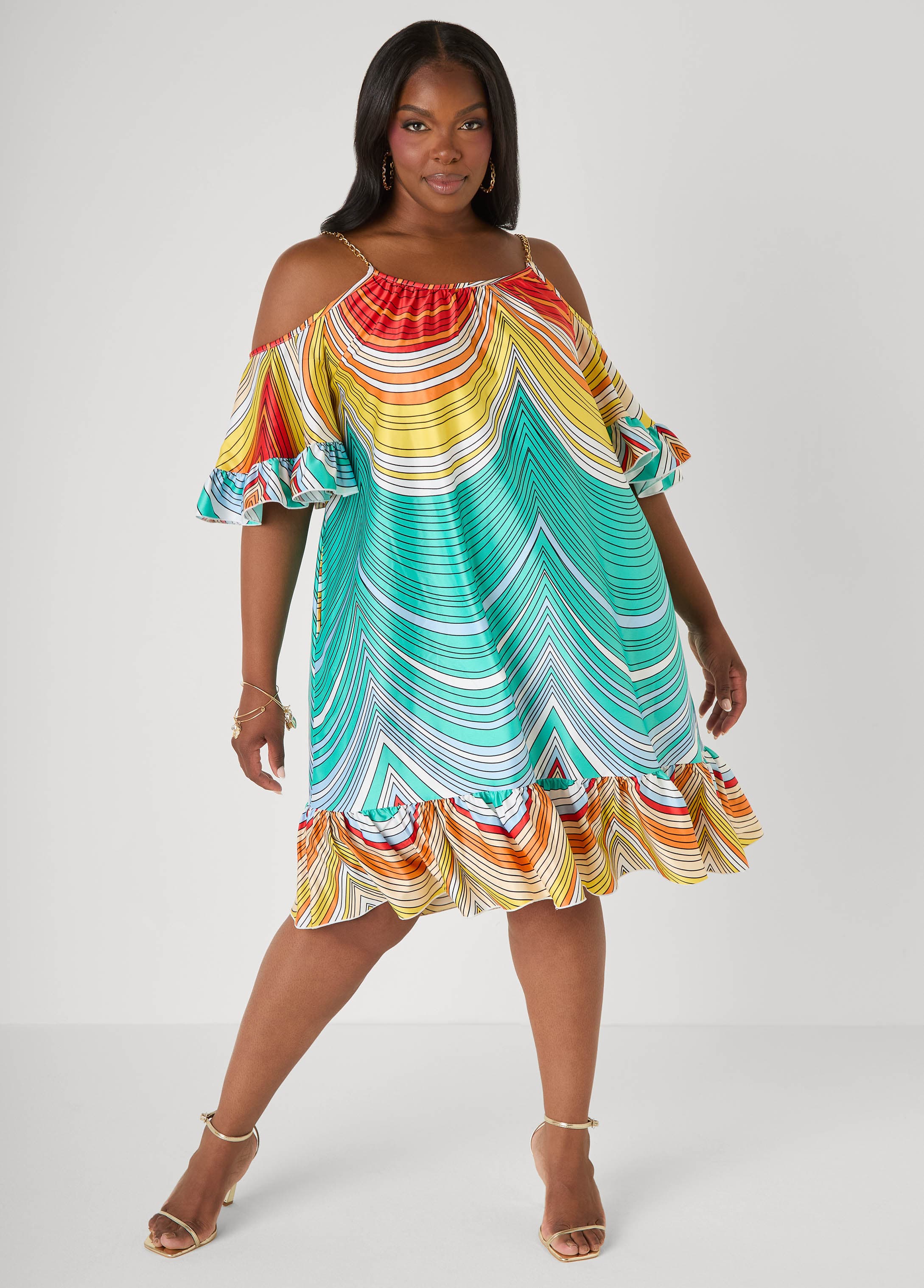 cold shoulder dress Lascana Women's Embroidered the White Cold Shoulder Flare Mini Dress is designed to turn heads Ever-Pretty Amber Bloom Floor Length
