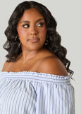 Striped Off The Shoulder Dress