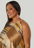 Tie Neck Printed Maxi Dress