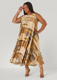 Tie Neck Printed Maxi Dress