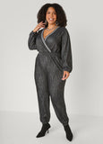 Textured Denim Joggers Jumpsuit
