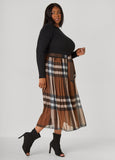 Plaid Mock Neck Maxi Dress