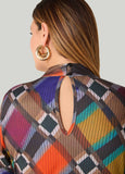 Plaid Mock Neck Maxi Dress