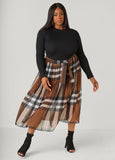 Plaid Mock Neck Maxi Dress