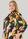 Printed Satin Swing Dress
