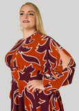 Floral Split Sleeve A Line Dress