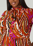 Tie Neck Paisley Maxi Dress
