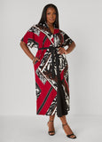 Printed Textured A Line Maxi Dress