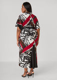 Printed Textured A Line Maxi Dress