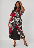 Printed Textured A Line Maxi Dress