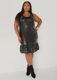 Faux Leather Tank Bubble Dress