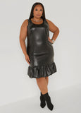 Faux Leather Tank Bubble Dress