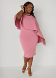Cape Effect Sheath Dress