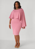 Cape Effect Sheath Dress