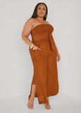 Strapless Tie Front Jumpsuit