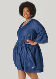 Layered Chambray Babydoll Dress