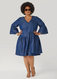 Layered Chambray Babydoll Dress