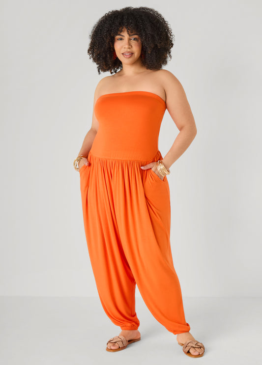 Strapless Harem Leg Jumpsuit