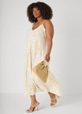 Floral Print V Neck Midaxi Dress