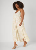 Floral Print V Neck Midaxi Dress