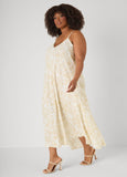 Floral Print V Neck Midaxi Dress