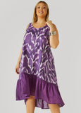 Brushstroke Print Hi Low Dress