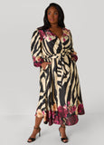 Floral And Zebra Print Maxi Dress