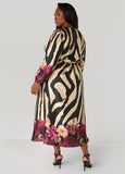 Floral And Zebra Print Maxi Dress