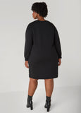 Shoelace Embellished Sweatshirt Dress