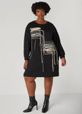 Shoelace Embellished Sweatshirt Dress