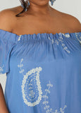 Off The Shoulder Paisley Dress