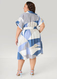 Belted Geo Print Shirtdress