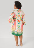 Ruffled Parrot Print Shirtdress