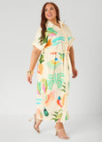Tropical Print Maxi Shirtdress